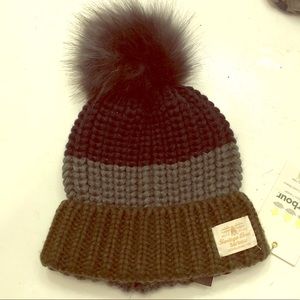 New-Barbour Chunky Knit Pom Pom Beanie